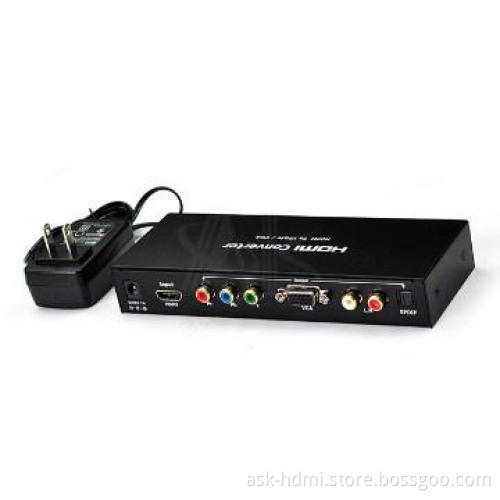 HDMI to VGA and RGB converter box with L/R